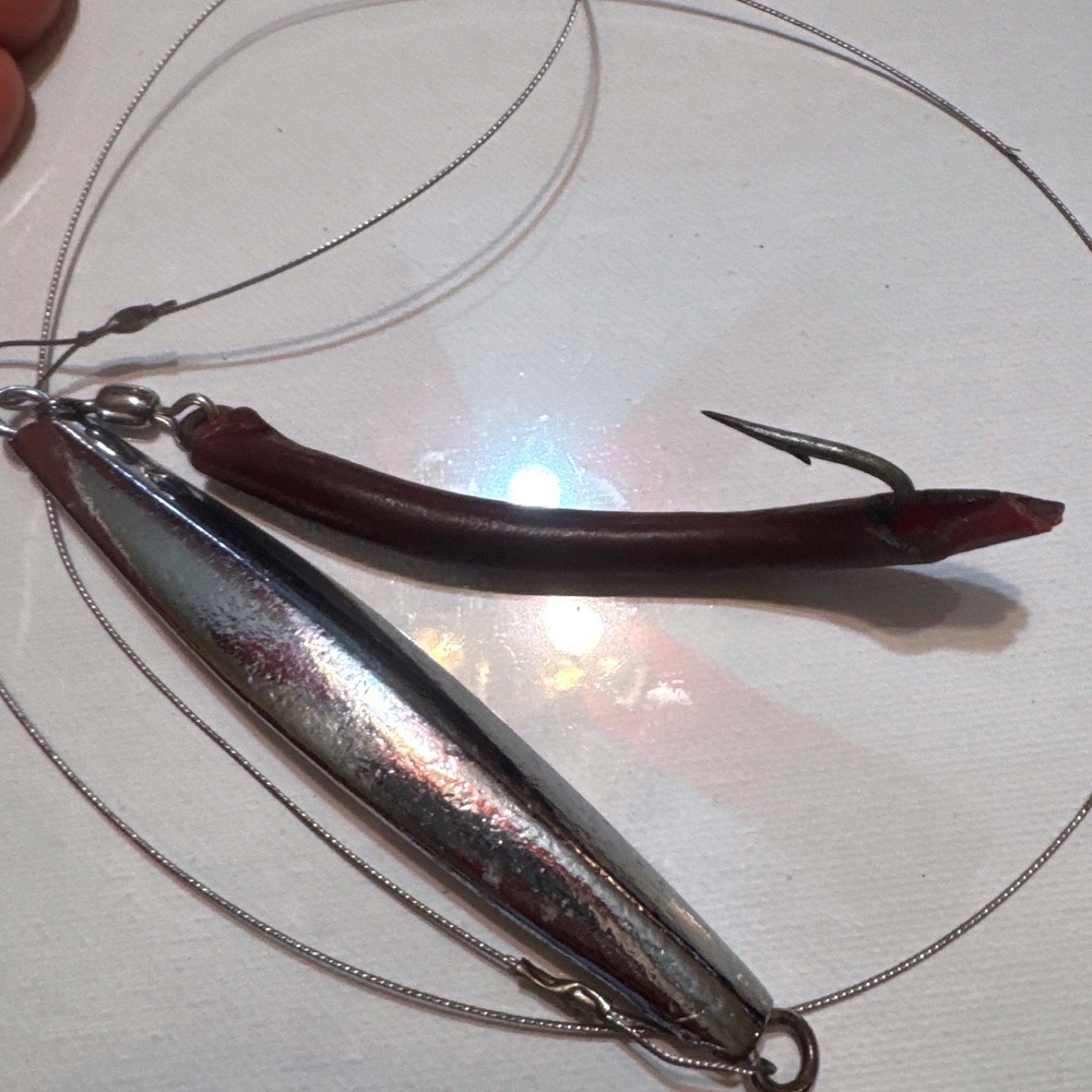 S&G A27 Diamond Jig Saltwater Lure 2.5oz Silver Good Chrome Surgical Tube Tail